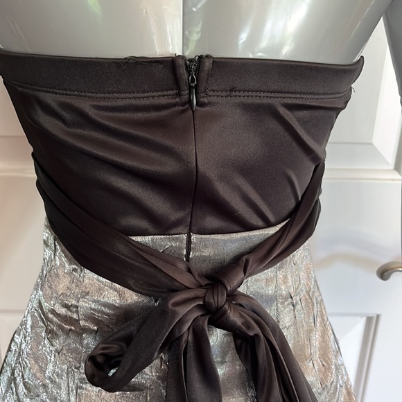 My Michelle black gray party dress strapless Sz 1 prom wedding sweet 16 mitzvah - Picture 8 of 13